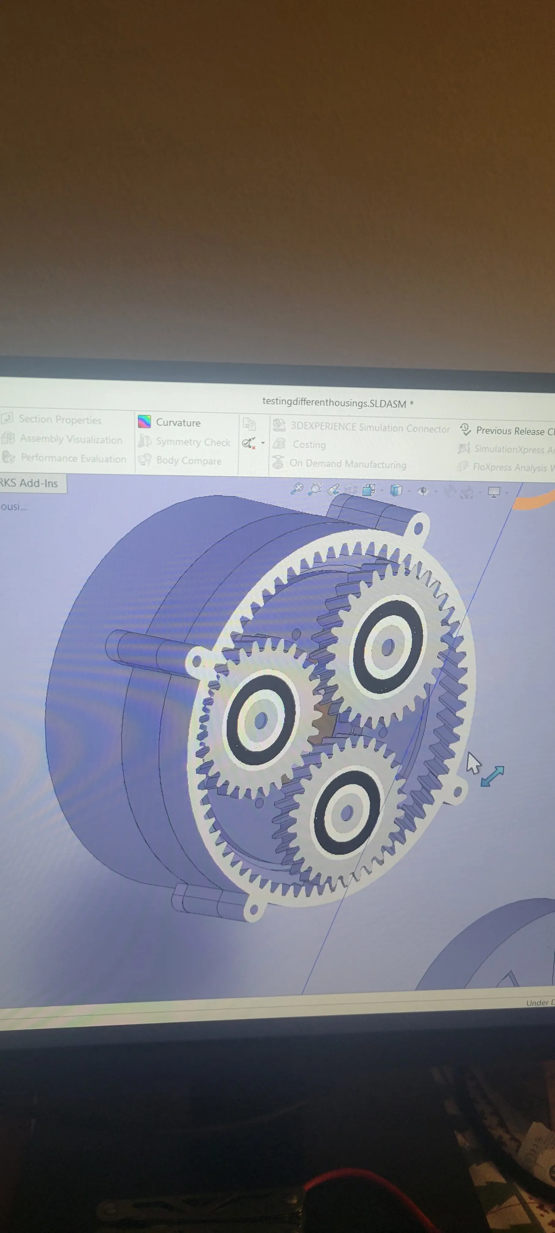 CAD view of the actuator's three-planet reduction stage